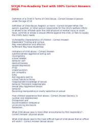 SCCJA Pre-Academy Test with 100% Correct Answers 2024