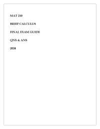MAT 210 Final Exam Guide