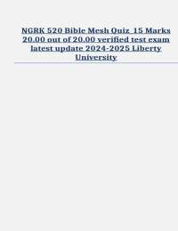 Greek Grammar Quiz: NGRK 520 Bible Mesh