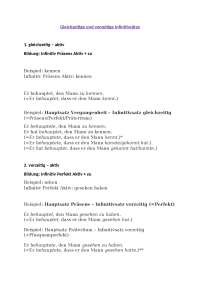 Gleichzeitige und vorzeitige Infinitivsätze