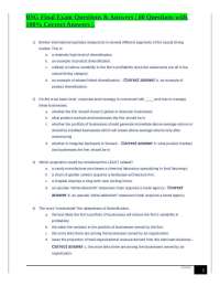 BSG Final Exam Questions and Answers