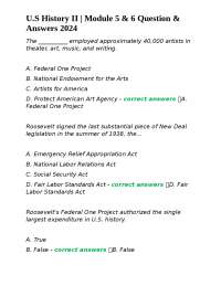U.S. History II Module 5 & 6 Review Questions and Answers