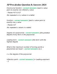 AP Precalculus Question & Answers 2024