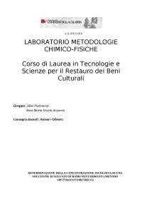 Determinazione spettrofotometrica della concentrazione di solfato di rame pentaidrato