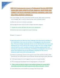 NUR 313 Contemporary Issues in Professional Nursing MIDTERM EXAM 2024/2025 Graded A+