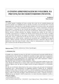 PAPER O ENSINO APRENDIZAGEM DO VOLEIBOL NA PREVENÇÃO DO SEDENTARISMO INFANTIL