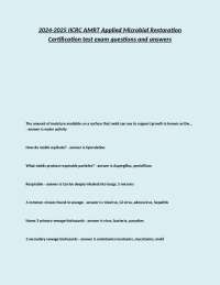 IICRC AMRT Applied Microbial Restoration Certification Exam Questions and Answers