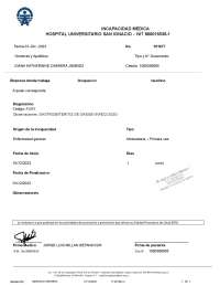 Incapacidad medica san Ignacio