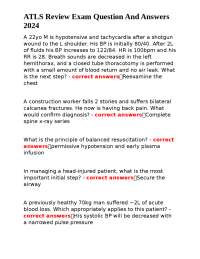 ATLS Review Exam Question And Answers 2024