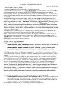 Appunti contratti di finanziamento bancari - Unicatt Piacenza - Prof. Mondini