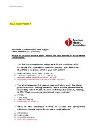 ACLS Exam Version A&B questions and answers 202324 latest 100% CORRECT