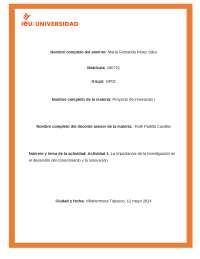La importancia de la investigación en el desarrollo del conocimiento y la innovación