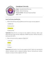 Algorithm Parallel Processing Quiz: Search and Sorting Algorithms