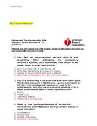 ACLS Exam Version A&B questions and answers 2023/24 latest 100% CORRECT Already Passed., E