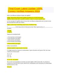 Final Exam Latest Update 100% Correct Verified Answers 2024