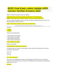 BIOD Final Exam Latest Update 100% Correct Verified Answers 2024