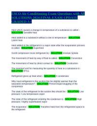 ESCO Air Conditioning Exam Questions and Solutions 2024