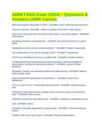 ABRET-EEG Exam (2024) – Questions & Answers (100% Correct
