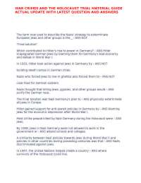 WAR CRIMES AND THE HOLOCAUST TRIAL MATERIAL GUIDE ACTUAL UPDATE WITH LATEST Q&As