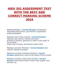 HIEU 201 ASSESSMENT TEST WITH THE BEST AND CORRECT MARKING SCHEME 2024