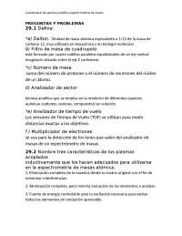 Cuestionario de química analítica: espectrometría de masas - Prof. Palacios