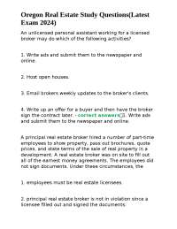 Oregon Real Estate Brokerage Regulations