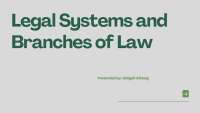 Legal Systems and Branches of Law