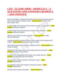 C207 - FLASHCARDS - MODULES 1 – 6 QUESTIONS AND ANSWERS GRADED A + 2024 UPDATED.