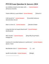 PTCB EXAM- STUDY GUIDE - Practice Exam Question with GRADED A+