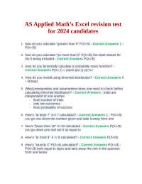 AS Applied Math’s Excel revision test for 2024 candidates