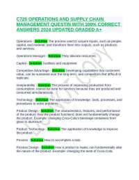 C720 OPERATIONS AND SUPPLY CHAIN MANAGEMENT QUESTIN WITH 100% CORRECT ANSWERS 2024 UPDATED