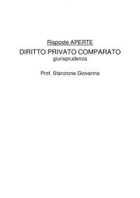 Risposte APERTE -  DIRITTO PRIVATO COMPARATO - Prof. Stanzione Giovanna