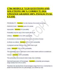 C784 MODULE 7(120 QUESTIONS AND SOLUTIONS 100 % CORRECT) 2024 UPDATED GRADED 100% PASS(ACT