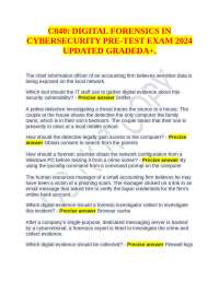 C840: DIGITAL FORENSICS IN CYBERSECURITY PRE-TEST EXAM 2024 UPDATED GRADEDA+.