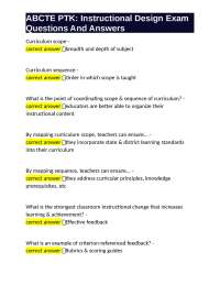 ABCTE PTK: Instructional Design Exam Questions And Answers
