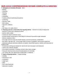 NUR 1211C COMPREHENSIVE RETAKE COMPLETE & VERIFIED