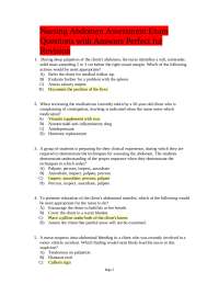 Nursing Abdomen Assessment Exam Questions with Answers Perfect for Revision