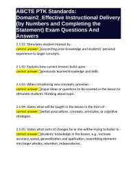 ABCTE PTK Standards for Effective Instructional Delivery