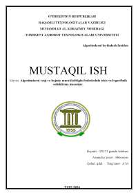 Mustaqil ish, 070-21 guruh
