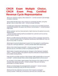 CRCR Exam Multiple Choice, CRCR Exam Prep, Certified Revenue Cycle Representative