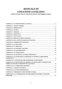 Riassunto "Manuale di linguistica italiana" di Assenza, Rossi e Ruggiano