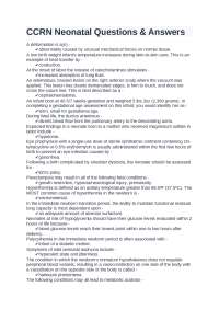 CCRN Neonatal Questions & Answers