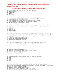 Nursing Exit Exam 2023/2024 Questions and Answers