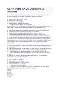Critical Care Nursing: Treatment Measures and Procedures