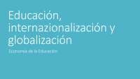 Educación, internacionalización y globalización