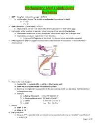 Biochemistry: Mod 1 Study Guide  Key Notes