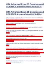 VITA Advanced Exam 35 Questions and CORRECT Answers latest 2023 -2024.docx