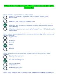 SAFe SPC 6.0 Final Exam-with 100% verified solutions 2024-2025-tutor verified