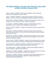 Concepts and Theories in Global Politics: IB Exam Review