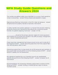 NIFA Study Guide Questions and Answers 2024